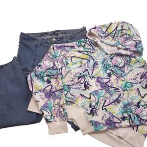 Wild Fable Bundle including Flare Cargo Jeans and Oversized Graphic Hoodie